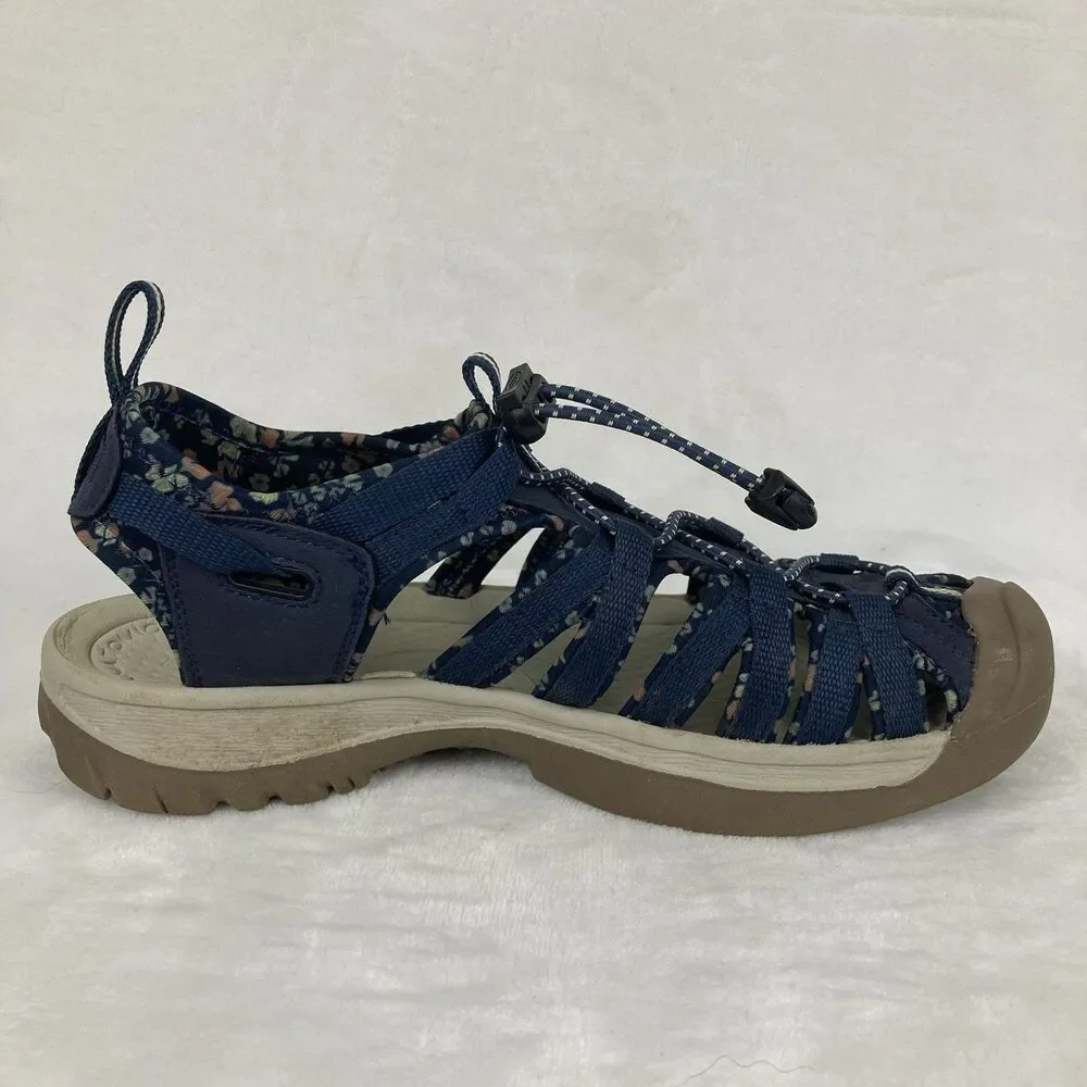 KEEN Sandals Women’s Size 8 Navy Blue Floral Outdoor Shoes Waterproof Hiking
